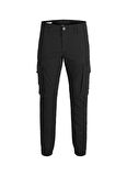 Jack & Jones Dar Paça Siyah Erkek Kargo Pantolon 12139912_JJIPAUL J
