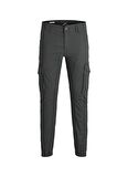 Jack & Jones 12140326_Jjipaul J   Normal Bel  Düz Koyu Gri Erkek Kargo Pantolon