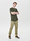 Only & Sons 22002973_ONSMATT LIFE LONGY SS TEE O Yaka Koyu Haki  Erkek T-Shirt