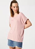 Only Bisiklet Yaka Pembe T-Shirt