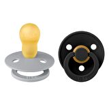 Bibs Colour İkili Kauçuk Emzik- Cloud/Black 18+ Ay