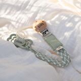 Bibs Paci Braid Emzik Askısı - Sage / Ivory