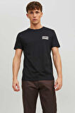 Jack & Jones Erkek Jjecorp Baskı Detaylı Bisiklet Yaka T-Shirt 12151955 Siyah