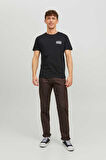 Jack & Jones Erkek Jjecorp Baskı Detaylı Bisiklet Yaka T-Shirt 12151955 Siyah