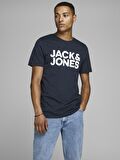 Jack & Jones O Yaka Baskılı Koyu Lacivert Erkek T-Shirt 12151955 JJECORP LOGO TEE SS CREW N
