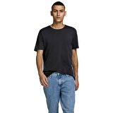 Jack & Jones O Yaka Düz Siyah Erkek T-Shirt 12156101 JJEORGANIC BASIC TEE SS