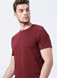 Jack & Jones O Yaka Düz Bordo Erkek T-Shirt 12156101