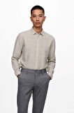 Only & Sons Erkek Onscaiden Slim Fit Keten Gömlek 22012321 Bej