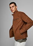 Jack & Jones 12147218_Jjerocky Jacket Noos  Normal Kalıp Düz Kahve Erkek Mont