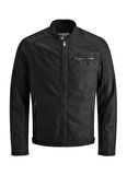 Jack & Jones 12147218_Jjerocky Jacket Noos O Yaka Normal Kalıp Düz Siyah Erkek Mont