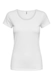 Only Onllive Pamuklu Regular Fit Bisiklet Yaka T Shirt Bayan T SHİRT 15205059 BEYAZ
