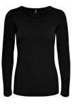 Only Kadın Siyah Basic Uzun Kollu T-shirt Bluz - 15204712