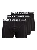 Jack&Jones Plus Büyük Beden Siyah Erkek 3'lü Boxer Set 12147591