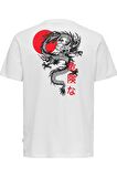 Only & Sons Erkek Beyaz Ejderha T-shirt-22018480
