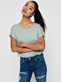 ONLMOSTER S/S O-NECK TOP NOOS JRS su yeşili