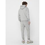 Only & Sons Kapüşonlu Düz Açık Gri Erkek Sweatshirt