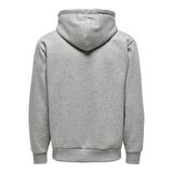 Only & Sons Kapüşonlu Düz Açık Gri Erkek Sweatshirt