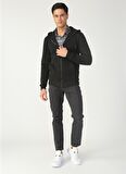 Only & Sons Kapüşonlu Düz Siyah Erkek Sweatshirt