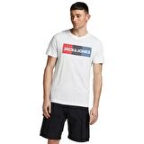 Jack & Jones O Yaka Baskılı Beyaz Erkek T-Shirt