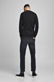 Jack & Jones Bisiklet Yaka Siyah Erkek Sweatshırt 12181903_JJEBASIC SWEAT CREW NECK N