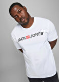 Jack & Jones O Yaka Baskılı Beyaz Erkek T-Shirt JJECORP LOGO TEE SS CREW NECK NOOS