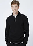 Only & Sons Dik Yaka Düz Siyah Erkek Sweatshirt