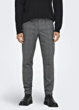 Only & Sons Orta Bel Dar Siyah Erkek Chino Pantolon ONSMARK SLIM CHECK PANTS 9887 NOOS