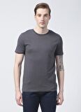 Jack & Jones 12156101_Jjeorganic Basic Tee Ss O Yaka  Slim Fit Düz Gri Erkek T-Shirt