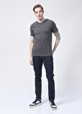 Jack & Jones 12156101_Jjeorganic Basic Tee Ss O Yaka  Slim Fit Düz Gri Erkek T-Shirt