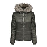Only Kadın Mont Onldogukan Hood Fur Padded 15231669-PEA