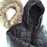 Only Kadın Mont Onldogukan Hood Fur Padded 15231669-BLK