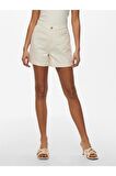 Only Onlvega Krem Kot Şort Mom Shorts - 15230571