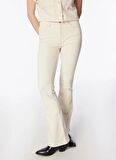 Only Yüksek Bel Geniş Paça Dar Ekru Kadın Denim Pantolon ONLBLUSH MID FLARED DNM DOT019 NOOS