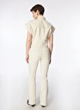 Only Yüksek Bel Geniş Paça Dar Ekru Kadın Denim Pantolon ONLBLUSH MID FLARED DNM DOT019 NOOS