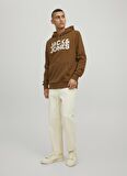 Jack & Jones Kapüşonlu Regular Fit Kahve Erkek Şardonlu Sweatshirt 12152840_JJECORP LOGO SWEAT HOOD NO