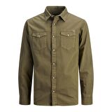 Jack&Jones Uzun Kollu Haki Erkek Kot Gömlek 12138115