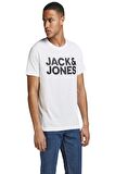 Jack&Jones Erkek Baskılı Tişört Büyük Logo 12151955 SİYAH-M