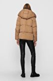 Jack & Jones Karamel Kadın Kapüşonlu Kısa  Mont 15231475