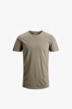Jack & Jones Jjebasher Tee O-Neck Ss Noos Krem Erkek T-Shirt 12182498-Crock