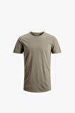 Jack & Jones Jjebasher Tee O-Neck Ss Noos Krem Erkek T-Shirt 12182498-Crock