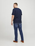Jack Jones Erkek Jjecrop Logo Bisiklet Yaka Lacivert Tişört 12158505
