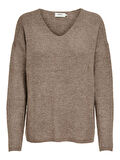 ONLCAMILLA V-NECK L/S PULLOVER KNT NOOS Kadın Kahverengi Kazak - 15204588