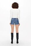 ONLY ONLCARMEN REG SHORTS WIDE WB DNM Kadın SHORT AÇIK MAVİ 