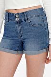 ONLY ONLCARMEN REG SHORTS WIDE WB DNM Kadın SHORT AÇIK MAVİ 