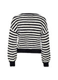 Only O Yaka Normal Çizgili Siyah Kazak Kadın ONLPIUMO L/S PULLOVER KNT NOOS