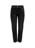 Only Yüksek Bel Dar Paça Normal Siyah Kadın Denim Pantolon ONLEMILY HW STR ANK DNM NAS997 NOOS