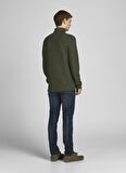 Jack & Jones Balıkçı Yaka Regular Fit Düz Haki Erkek Kazak 12199940_JPRBLUCARLOS KNIT ROLL NEC