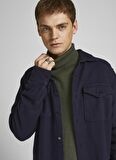 Jack & Jones Balıkçı Yaka Regular Fit Düz Haki Erkek Kazak 12199940_JPRBLUCARLOS KNIT ROLL NEC