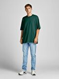 Jack & Jones Bisiklet Yaka Baskılı Koyu Yeşil Erkek T-Shirt 12185628_JORBRINK TEE SS CREW NECK