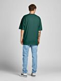Jack & Jones Bisiklet Yaka Baskılı Koyu Yeşil Erkek T-Shirt 12185628_JORBRINK TEE SS CREW NECK
